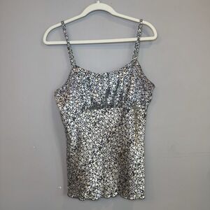 Vintage Iz Byer Y2K‎ Floral Babydoll Tank Top XL Made In USA